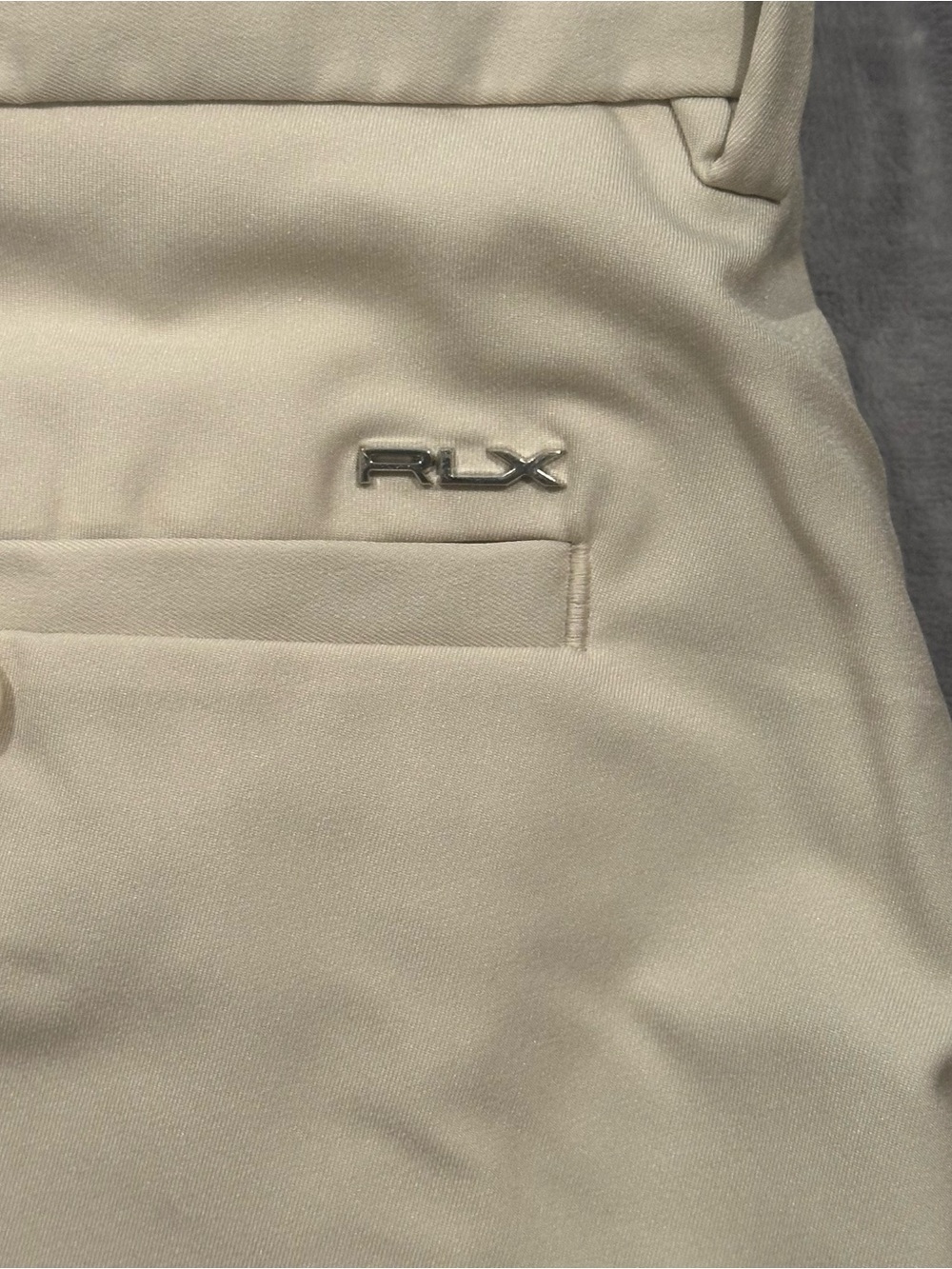 RLX Ralph Lauren Men's Flat-Front Shorts in Light Khaki - Picture 7 of 8